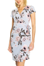 KLKD Women's Printed Faux Wrap Dress