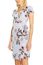 KLKD Women's Printed Faux Wrap Dress