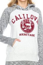 KLKD Women's CALILOVE Flocking Raglan Pullover Fleece Hoodie Jacket