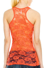 KLKD Women's Floral Lace Racerback Tank Top