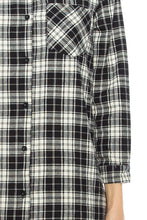 KLKD Women's Cotton Plaid Oversized Flannel Dress