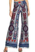 KLKD Women's Printed Wide Leg Palazzo Pants